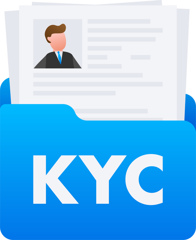 KYC or know your customer. Idea of business identification and finance safety. Vector stock illustration.